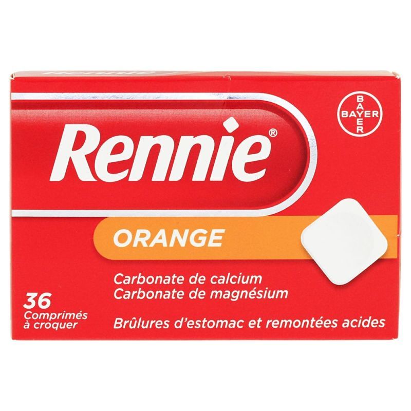 Rennie - 36 comprimés à croquer orange