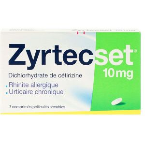 Zyrtecset 10mg 7 comprimés sécables