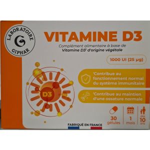 Giphar - Vitamine D3 - 30gélules