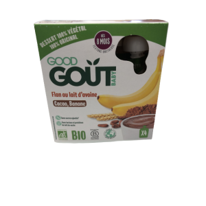 Flan au lait d'avoine au cacao et banane 4x85g - Dès 8 mois