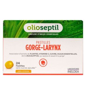 Olioseptil - 25 pastilles gorge-larynx miel citron