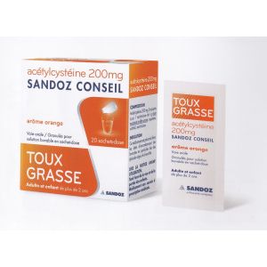 Acetylcysteine Sachets Toux grasse 200mg [Arôme orange]
