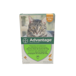 Advantage- 40 Chat et Lapin de 1 à 4 kg pipettes x4