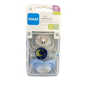 Sucette MAM Nuit Silicone brille anat +18mois