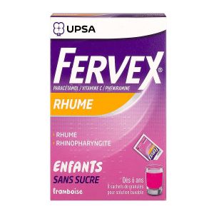 Fervex enfants sans sucres goût framboise 8 sachets