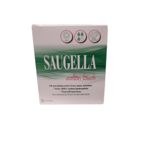 Saugella - Cotton Touch - 14 Serviettes extra-fines avec ailettes - Jour