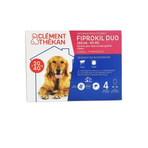 Fiprokil Duo Chien 20/40kg Pipettes 4x 2,68mL
