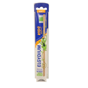 Elgydium Brosse a dents en bois enfant souple