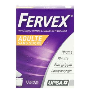 Fervex adultes sans sucres 8 sachets