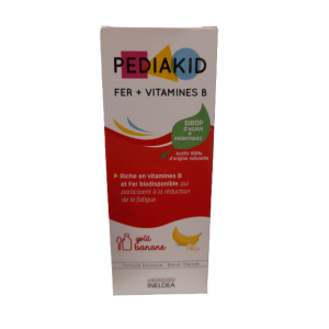 Pediakid Fer+vit B  goût Banane sirop 125mL