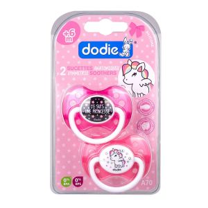 Lot de 2 sucettes anatomiques +6 mois [Girly]