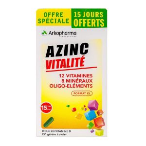 Azinc vitalité XL 12 vitamines 8 minéraux 150 gélules