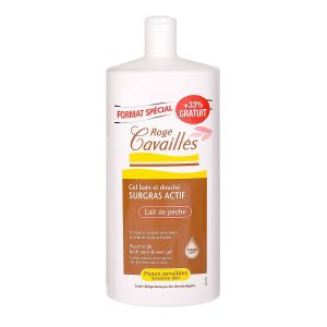 Cavailles Gel Surgras Bain et Douche Lait de Pêche - 1L