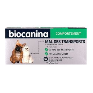 Biocanina - Mal des transports 20 comprimés quadrisécables