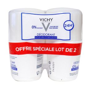 Déodorant à bille 24h peau sensible sans sels d'aluminium 2x50ml