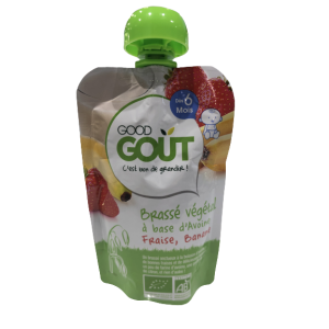 Brassé végétal à base d'avoine Fraise, banane dès 6 mois +90g