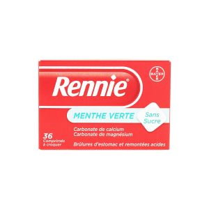 Rennie - 36 comprimés à croquer menthe verte