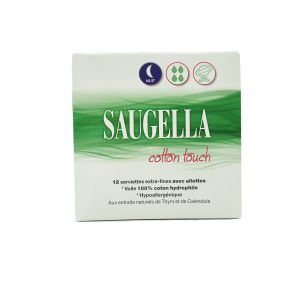 Saugella Cotton touch 12 serviettes extra-fines nuit