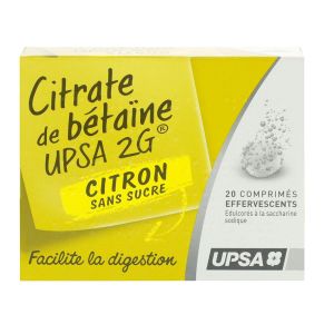 Citrate de bétaïne 20 comprimés effervescents goût citron