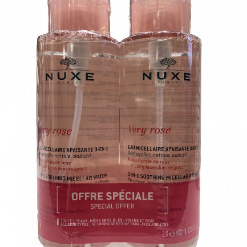 Nuxe Very Rose Eau Micellaire Apaisante 3en1 lot de  2x400mL