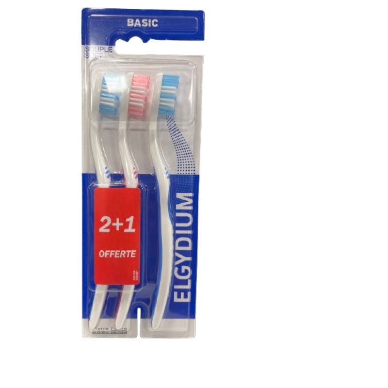 Elgydium Lot de 3 brosses à dents souple