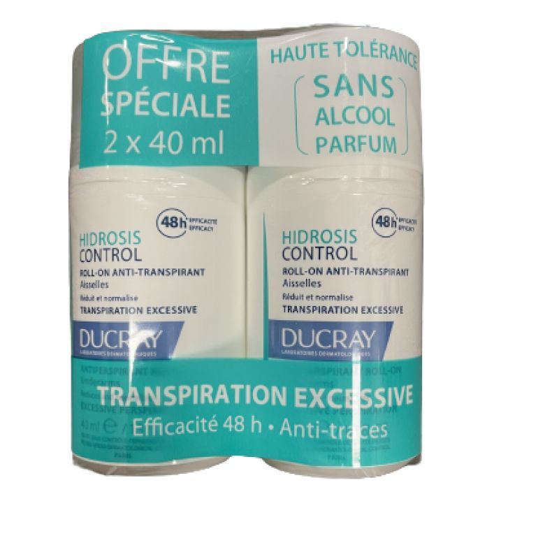 hidrosis control roll-on anti-transpirant aiselles lot de 2x40mL