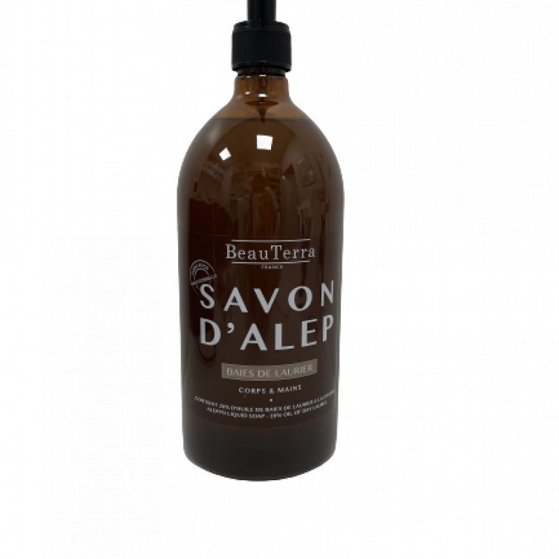 Savon d'Alep baies de laurier corps et mains +1L