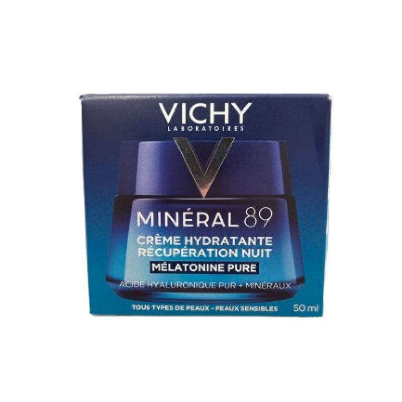 Vichy Mineral 89 Crème Hydratante Récuprération Nuit Mélatonine Pure 50ml