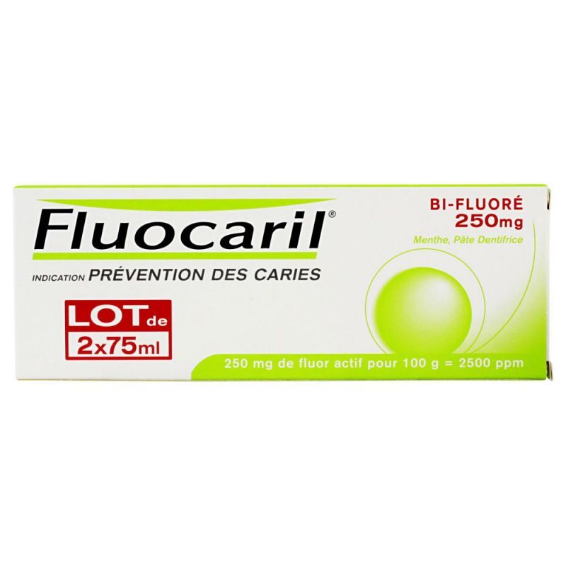 Fluocaril - Dentifrice bi-fluoré pâte menthe 2x75mL