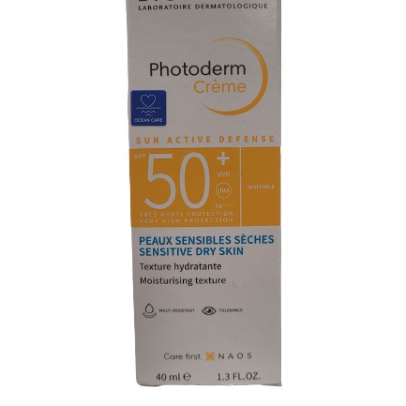 BIODERMA - SUN ACTIVE DEFENSE - Photoderm crème 50+ invisible (peaux sensibles sèches)