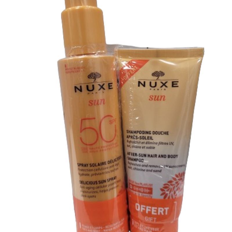 Nuxe - Spray solaire délicieux 150ml et shampooing douche après soleil 100ml