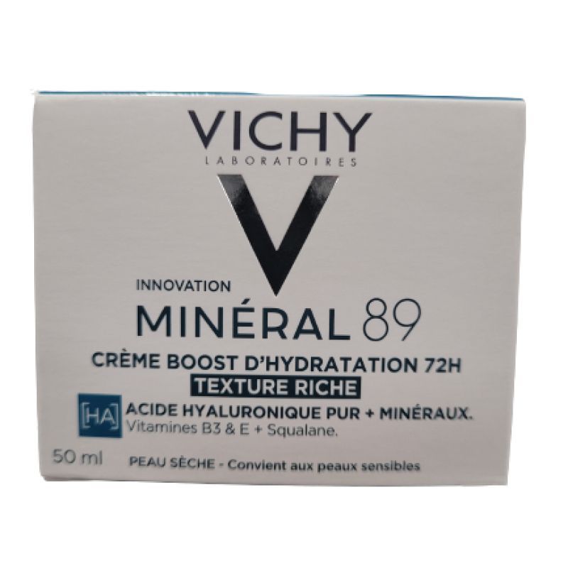 Vichy - Minéral 89 crème bosst d'hydratation 72h texture riche - 50 ml