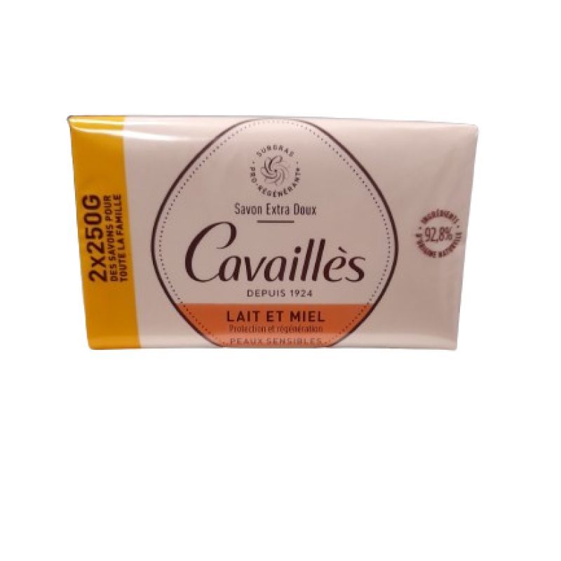 Cavailles Savons Surgas extra-doux Lait et Miel - 2x250g