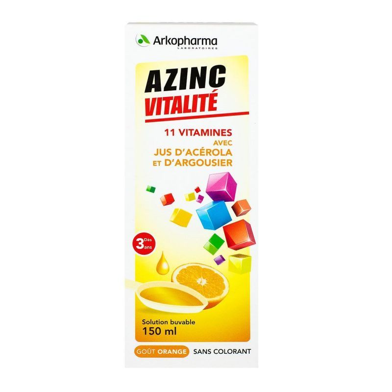 Azinc Sirop Gout Orange Fl 150