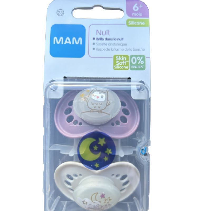 Sucette MAM Anat Nuit Silicone 6+mois