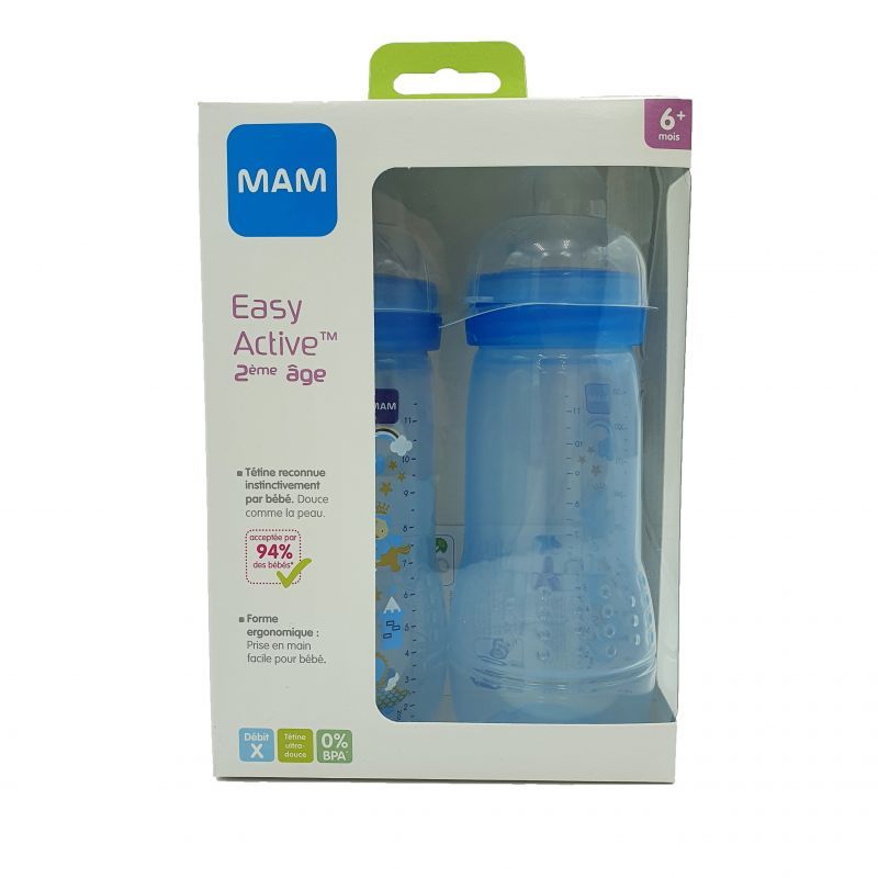 MAM BIBERON EASY ACTIVE BLEU Débit X 330ML