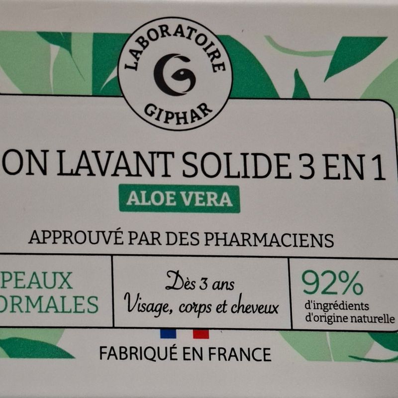 Giphar Mon Lavant Solide 3 en 1 Aloe Vera 65g