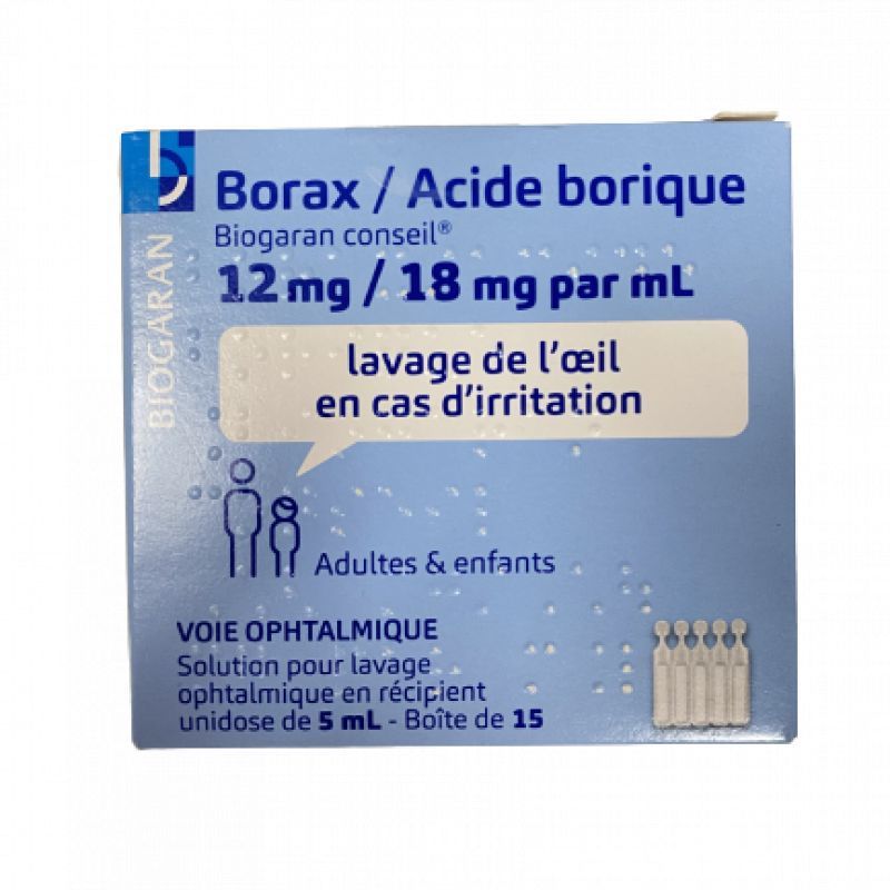Borax / Acide Borique 12mg/18ml - Solution unidose de 5ml x15
