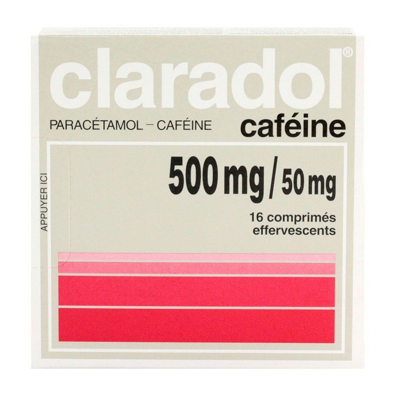 Claradol-caféine 16 comprimés effervescents