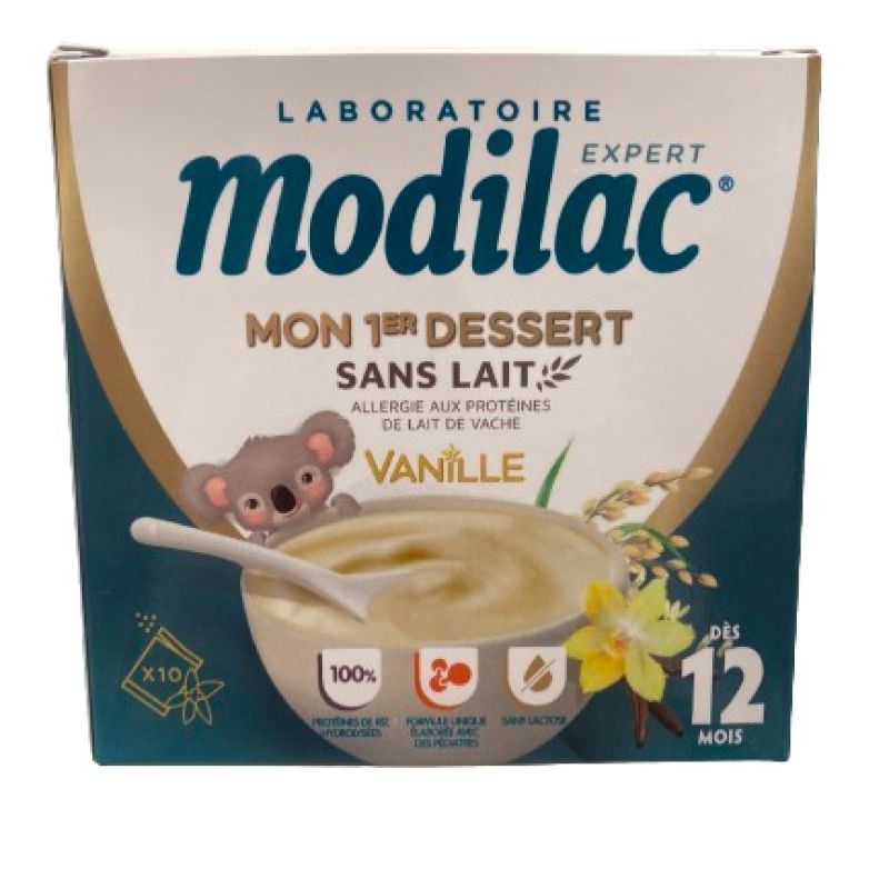 Modilac Mon 1er Dessert Sans Lait Vanille dès 12mois 10 sachets