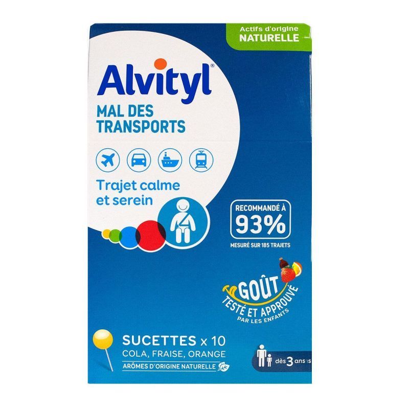 Alvityl - 10 sucettes mal des transports