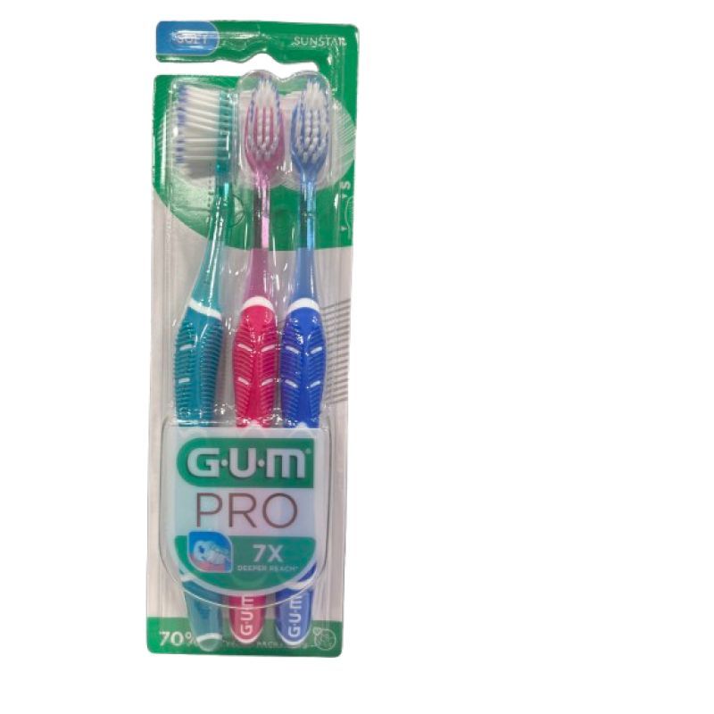 Lot de 3 brosse à dents Gum Pro Soft