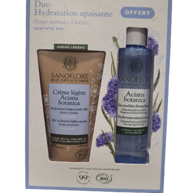 Sanoflore - Coffret crème légère Aciana botanica + eau micellaire 50 ml (offert)