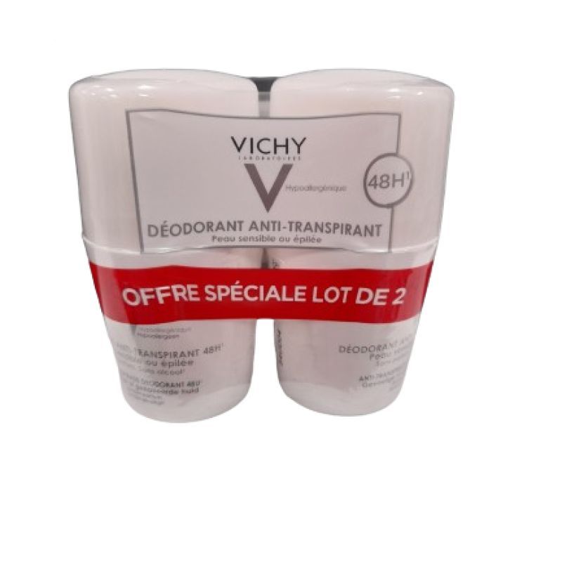 Vichy - Déodorant bille anti-transpirant peaux sensibles et/ou épilées 2x50mL