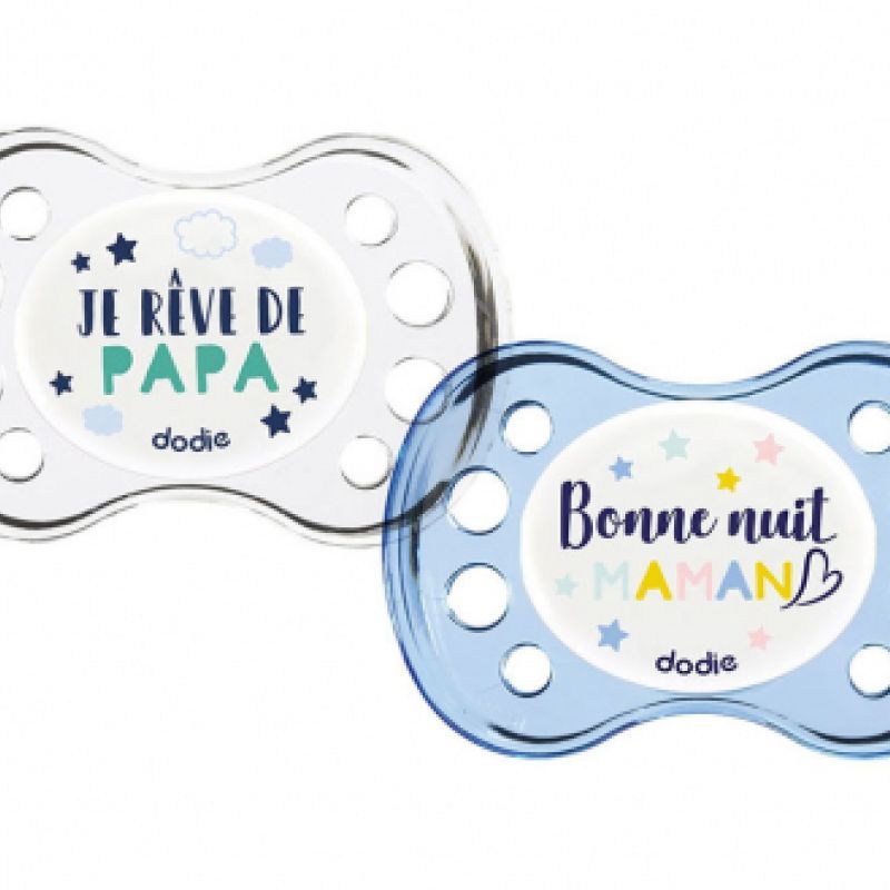 Lot de 2 Sucettes Anatomiques Nuit  +6mois [Brillantes]