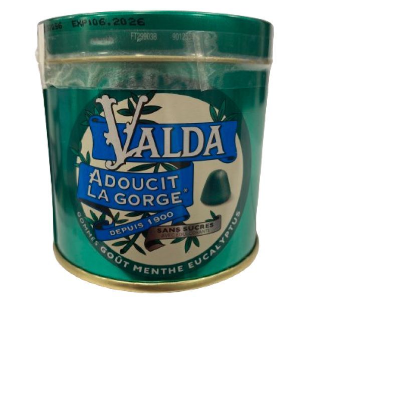 Valda Gommes Sans Sucres Menthe Eucalyptus Adoucit La Gorge 140g