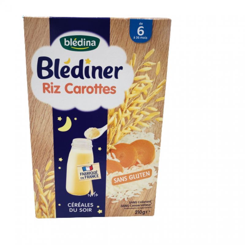 Blédiner Riz Carottes 6-36 mois Céréales du soir +210g