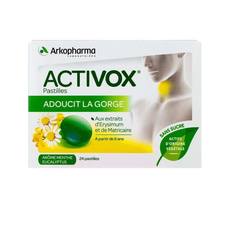 Activox Menthe Eucalyptus 24 pastilles sans sucres