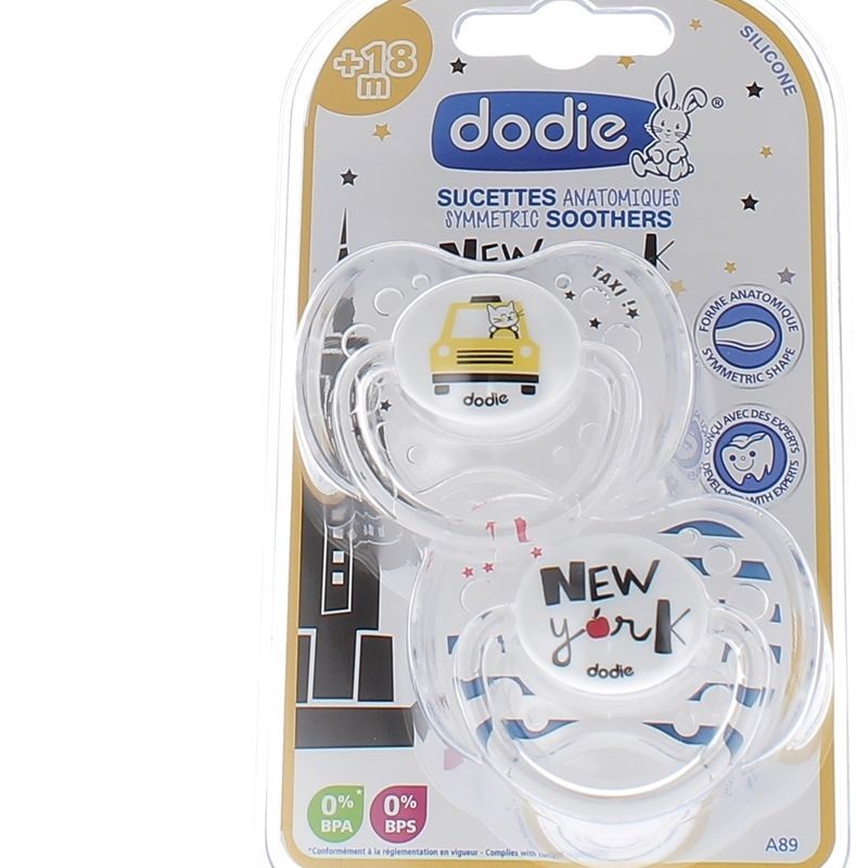 Lot de 2 Sucettes Anatomiques +18mois [New York]