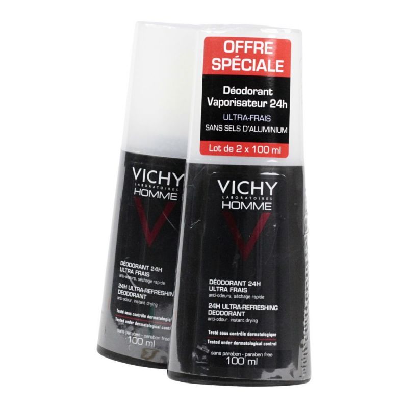 Vichy Homme - Déodorant spray 24h 2x100mL